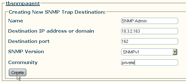 Snmp cfg creating trap v1