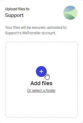 Wetransfer add files