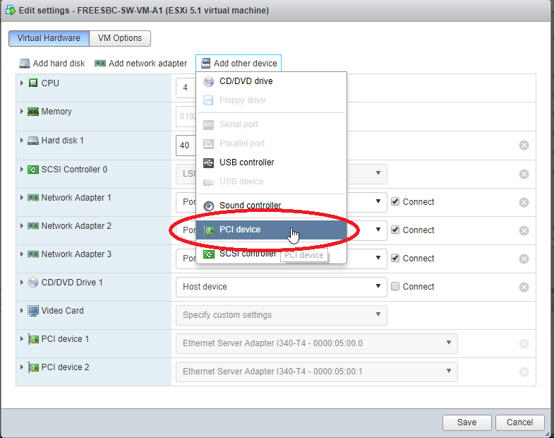 Add PCI device to VM