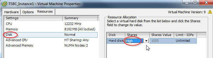 vmware disk res