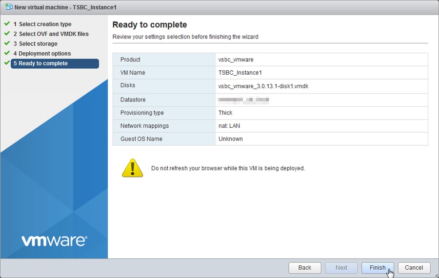vmware web ready to complete