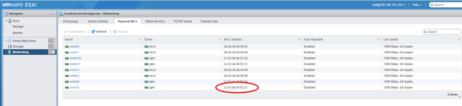 Find MAC address of Network Interface