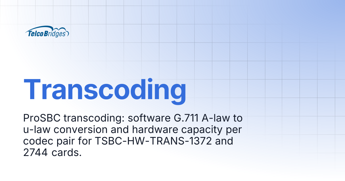Transcoding | ProSBC Documentation