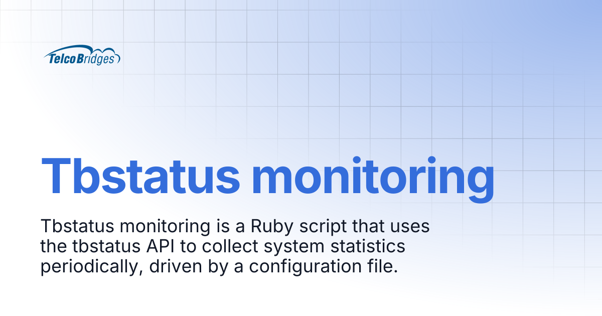 Tbstatus monitoring | ProSBC Documentation