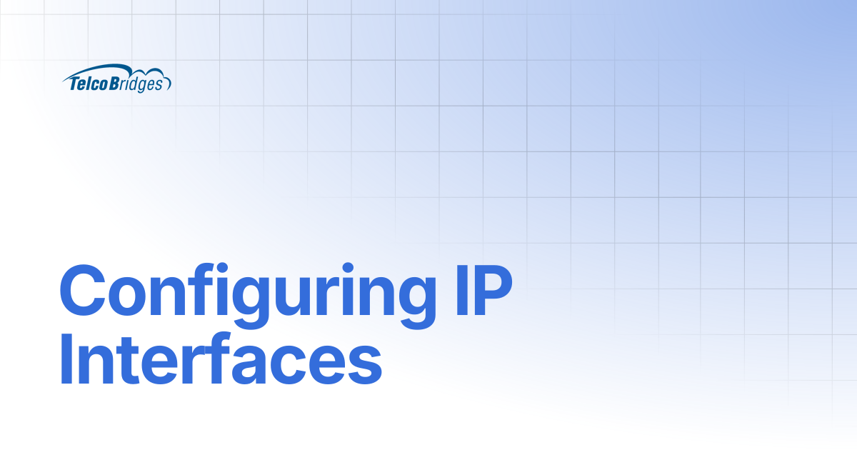 Configuring IP Interfaces | ProSBC Documentation